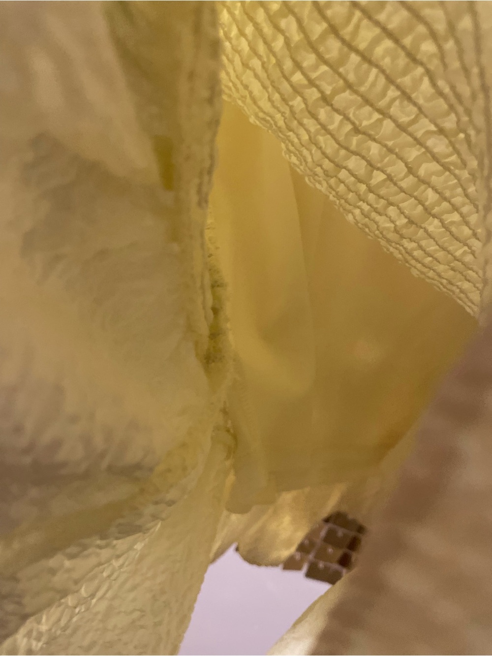 Zara Lemon Smocked Mini Dress with Ruffle Hem - Picture 7 of 7